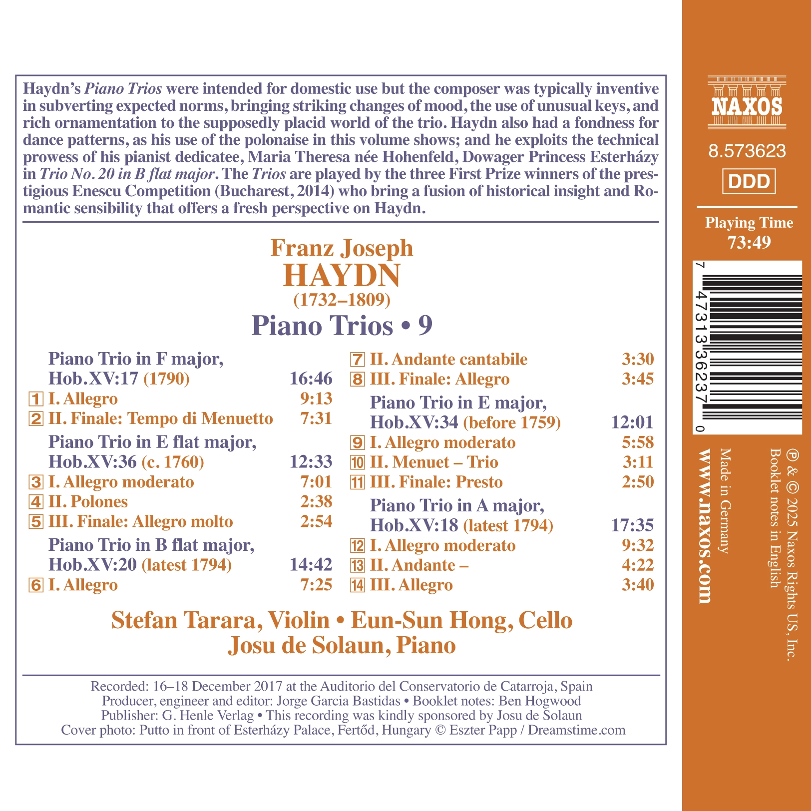 Haydn: Piano Trios, Vol. 9
