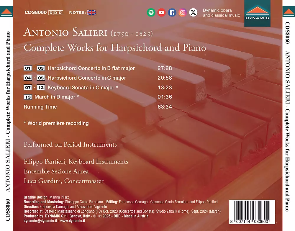 Antonio Salieri, Complete Works for Harpsichord and Piano
