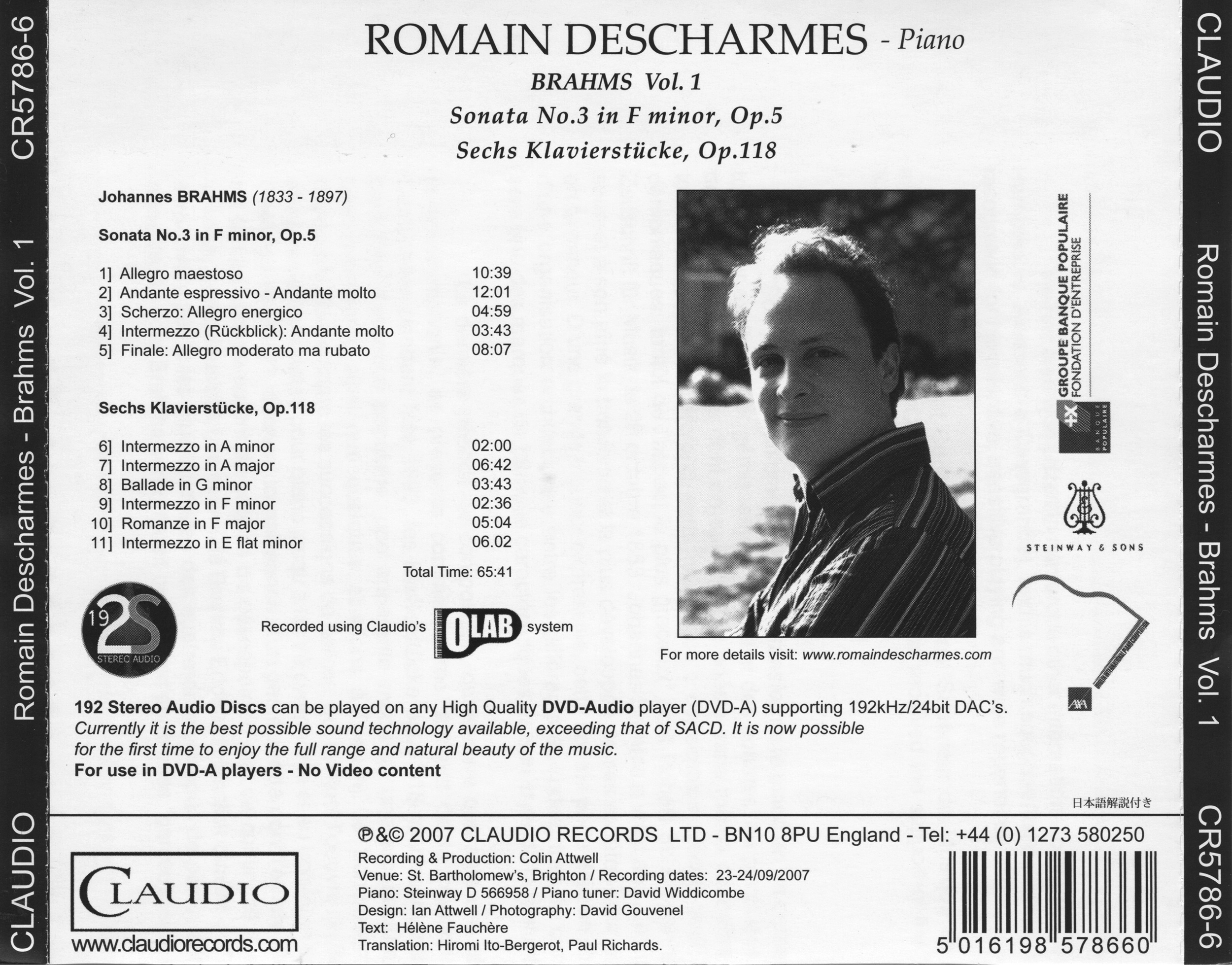 Romain Descharmes Plays Brahms