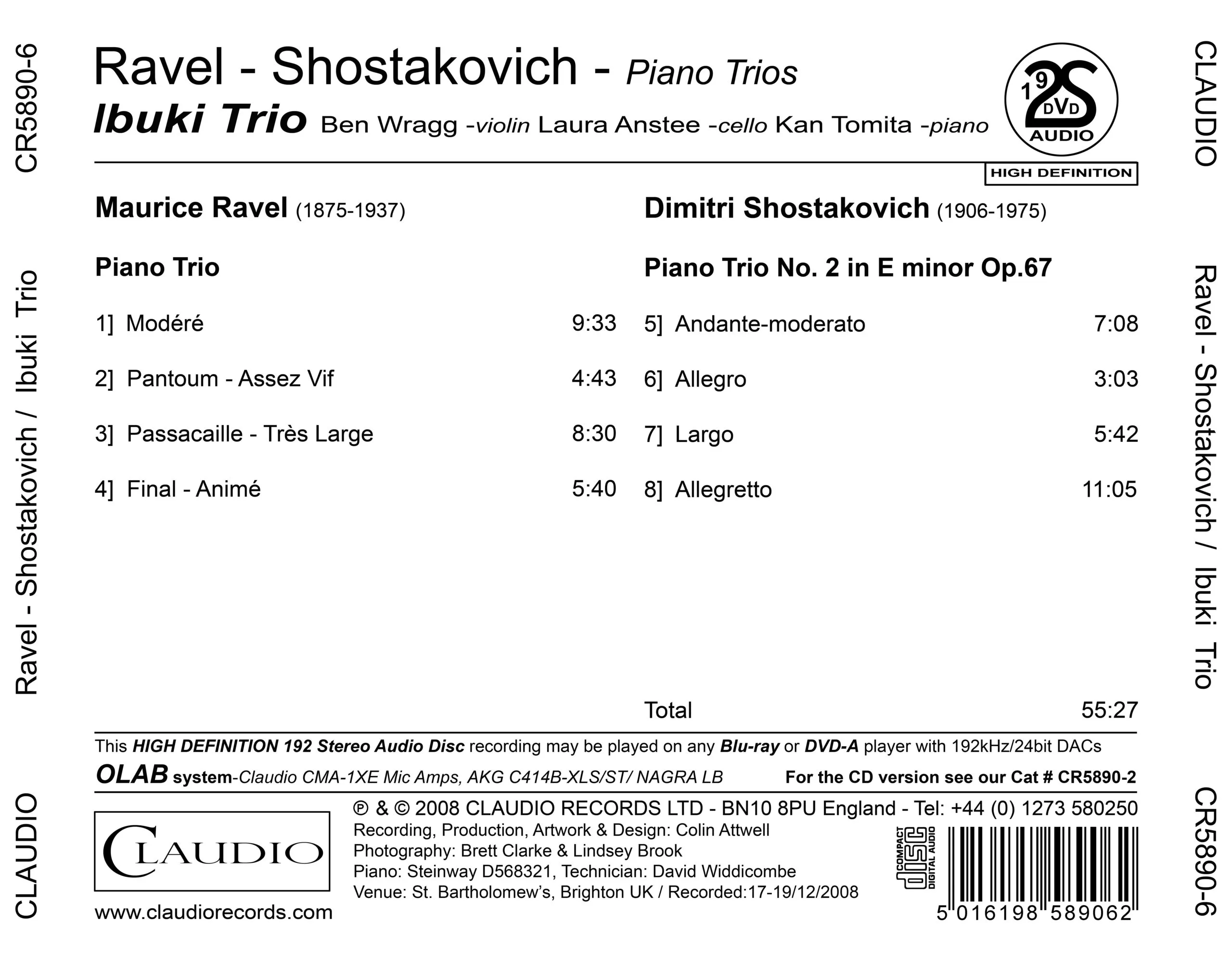 Ravel & Shostakovich: Piano Trios
