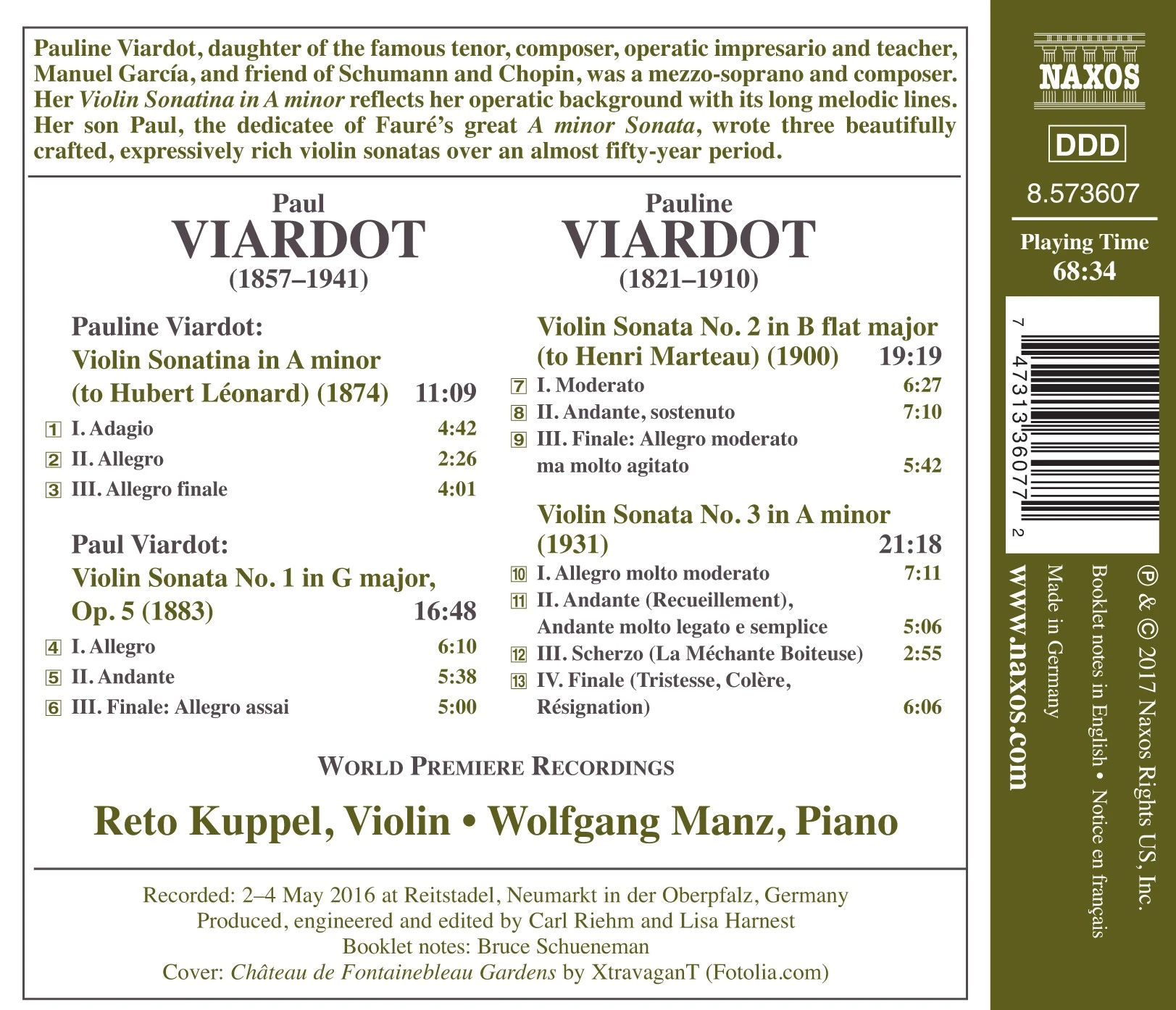 Pauline Viardot: Violin Sonatina - Paul Viardot: Violin Sonatas Nos. 1-3
