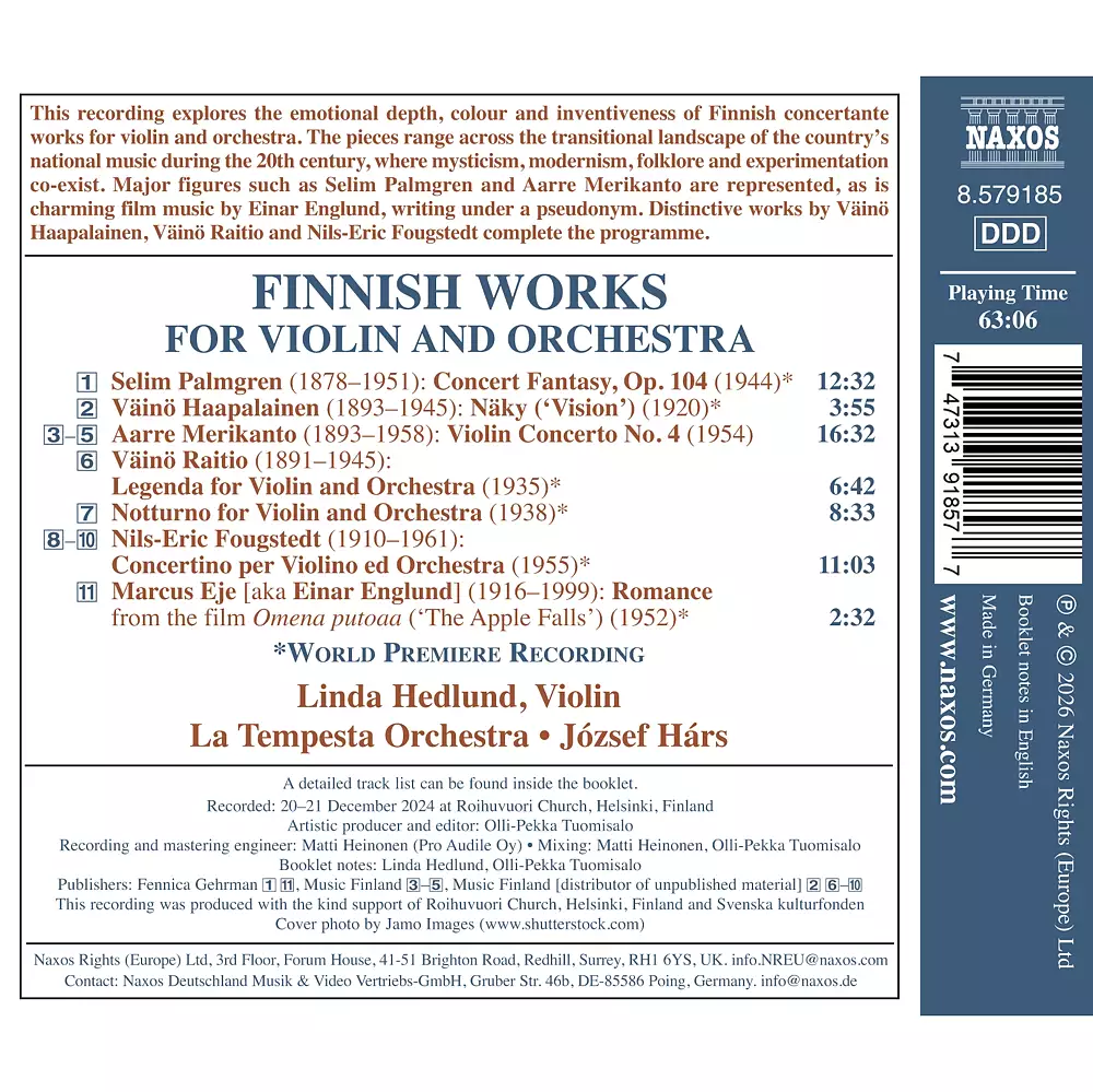 Finnish Works for Violin & Orchestra