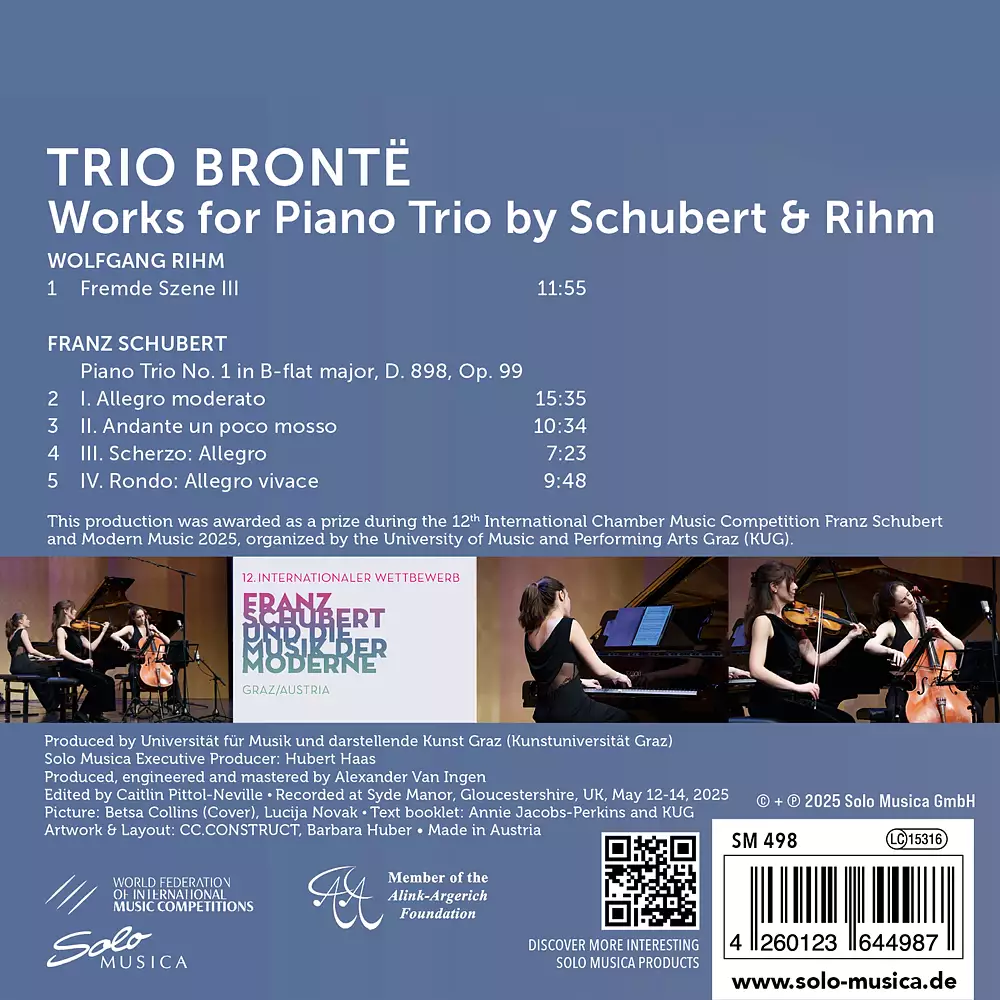 Works for Piano Trio by Schubert & Rihm