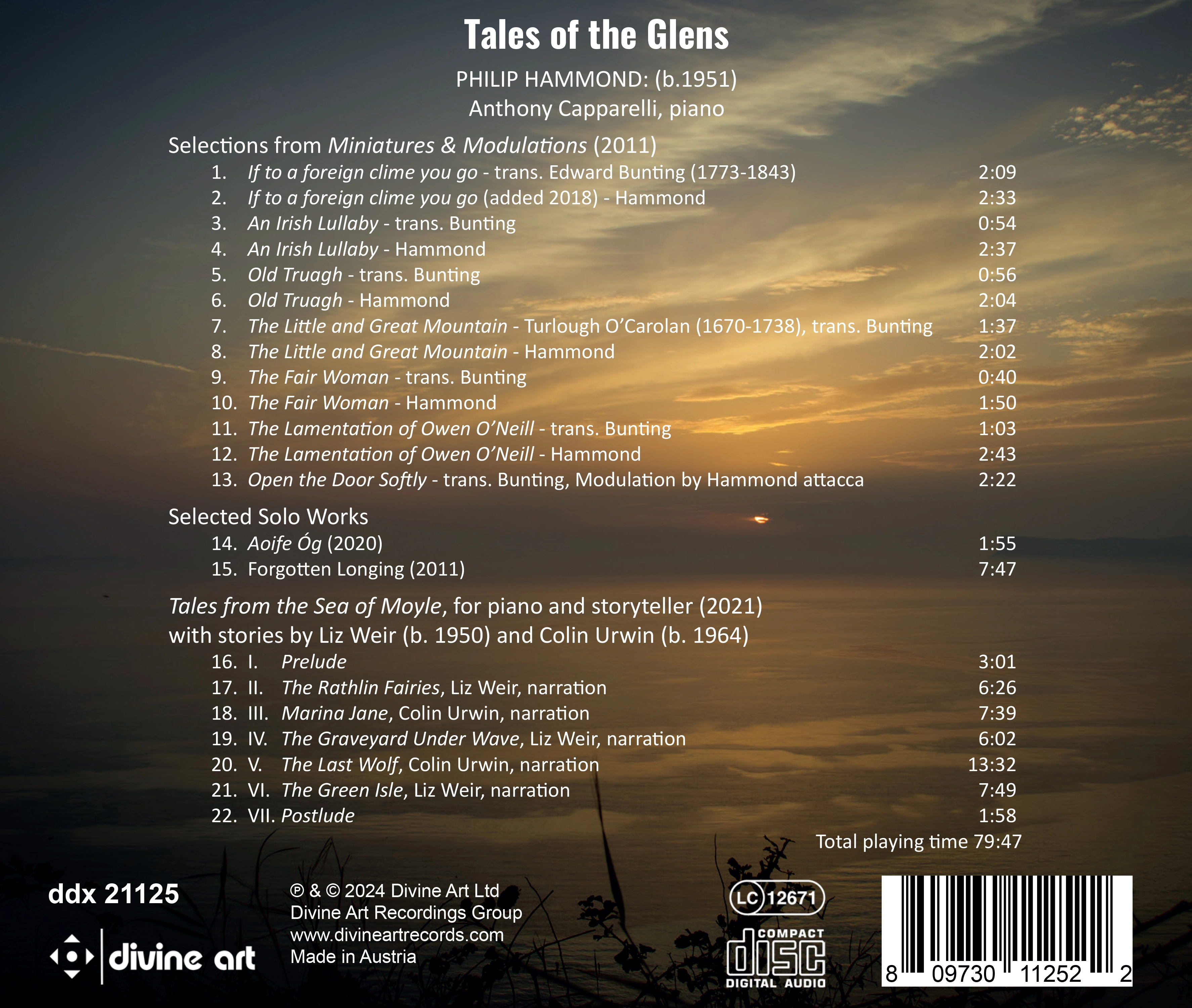 Tales of the Glens: piano music by Philip Hammond with storytelling by Liz Weir and Colin Urwin