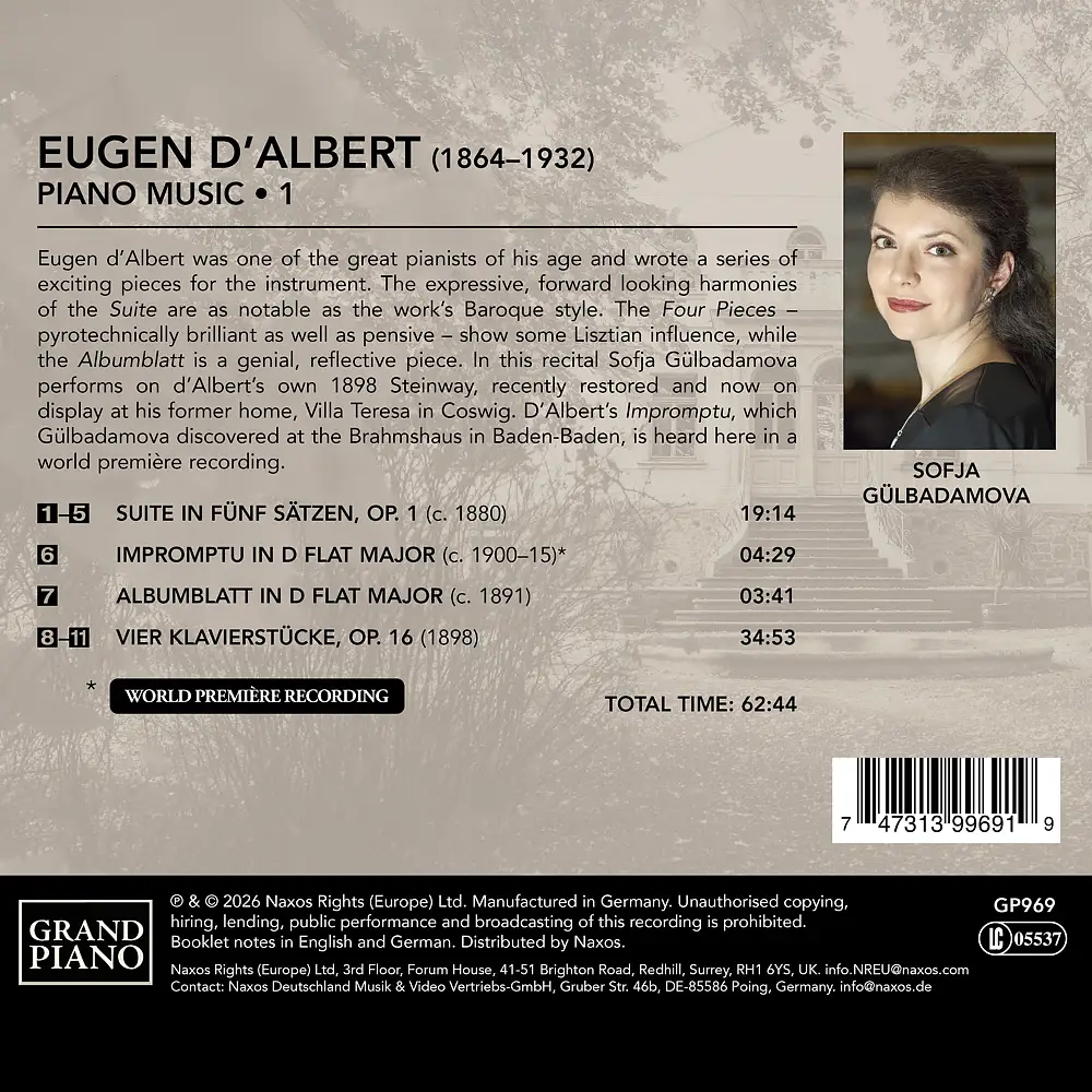 d'Albert: Piano Music, Vol. 1