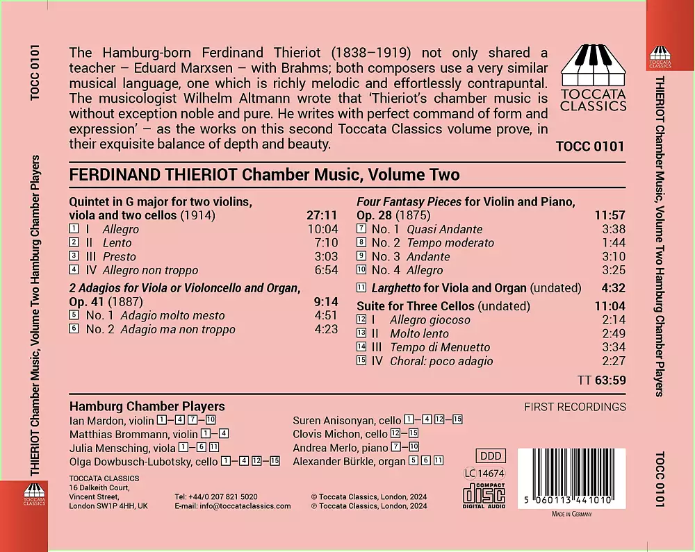 Ferdinand Thieriot: Chamber Music, Vol. 2