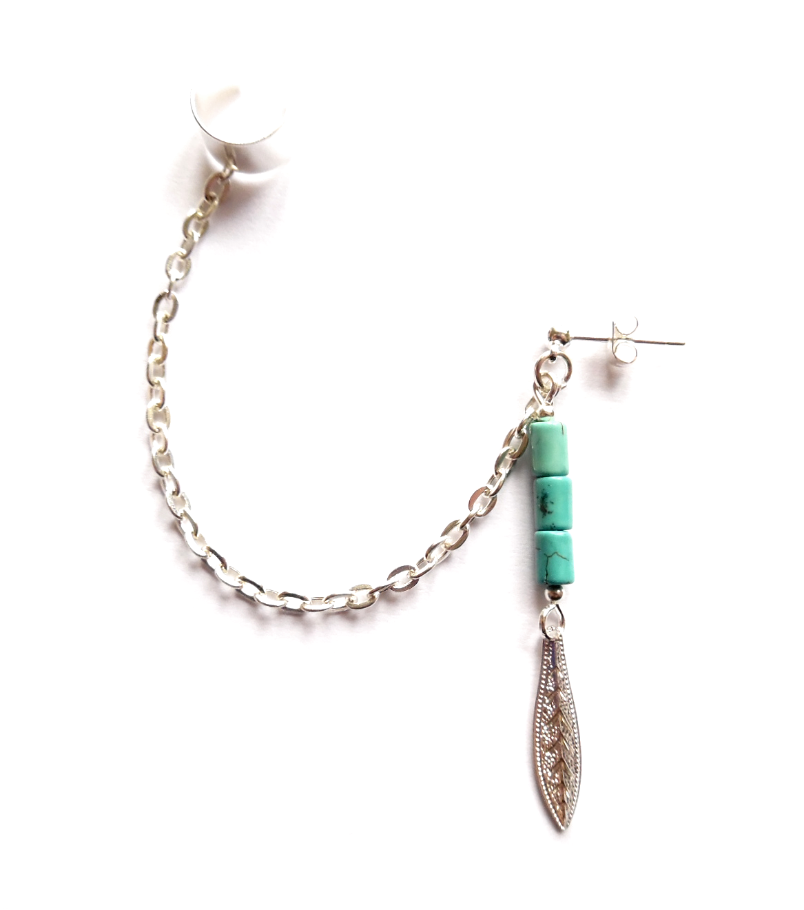Ear cuff med turkos