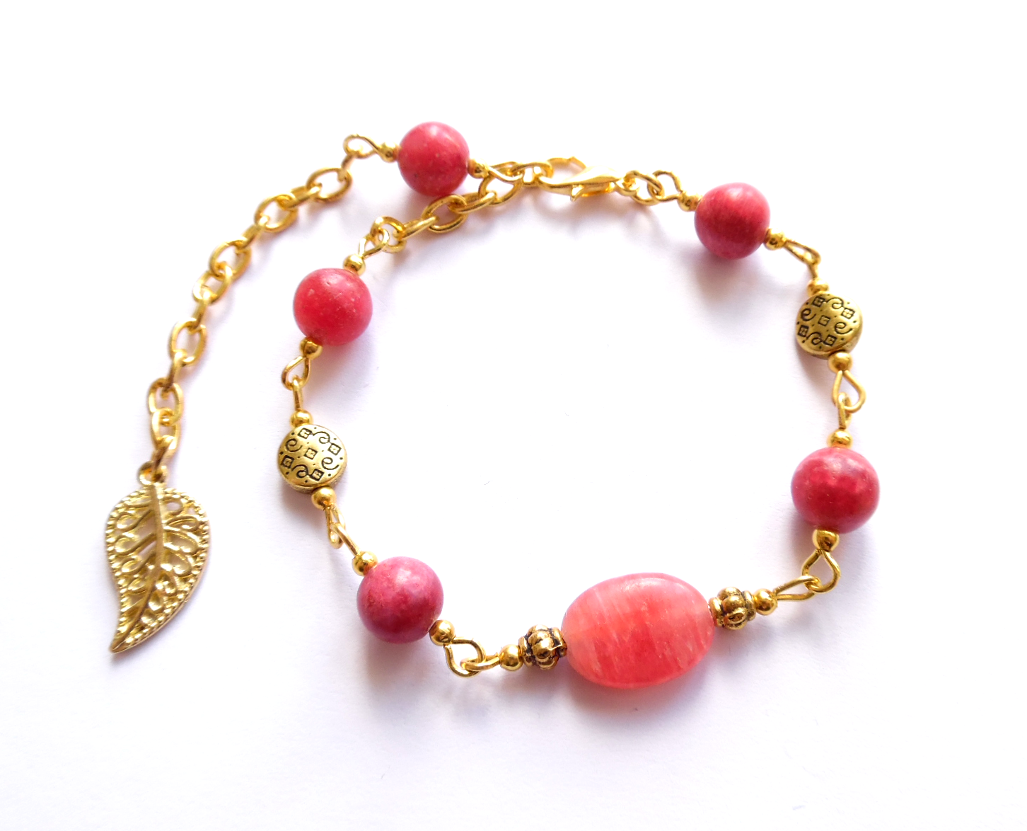 Armband med rhodokrosit
