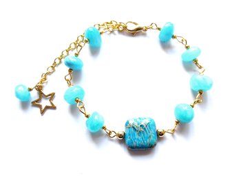 Armband med jade och impression jaspis