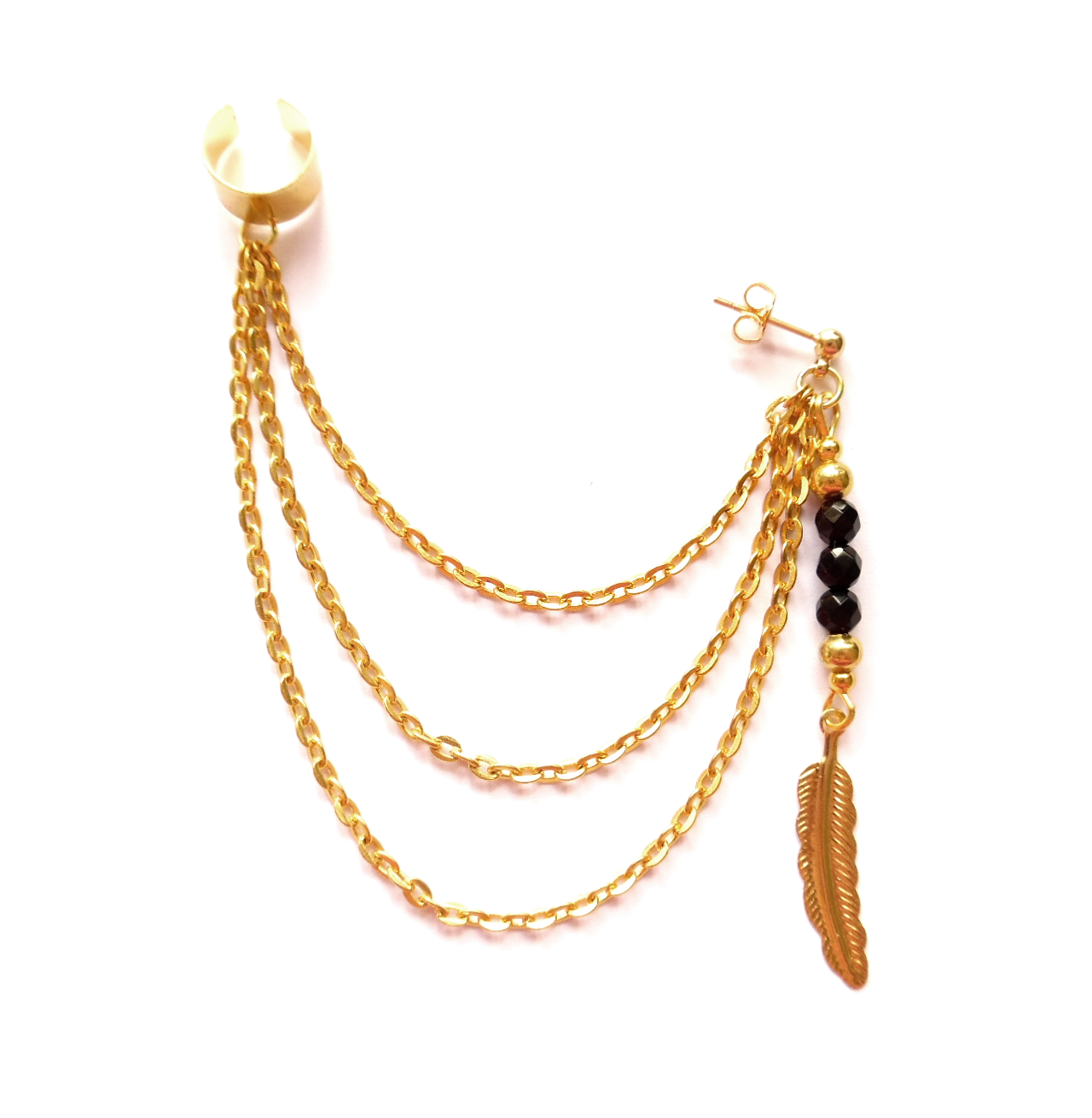 Ear cuff med onyx