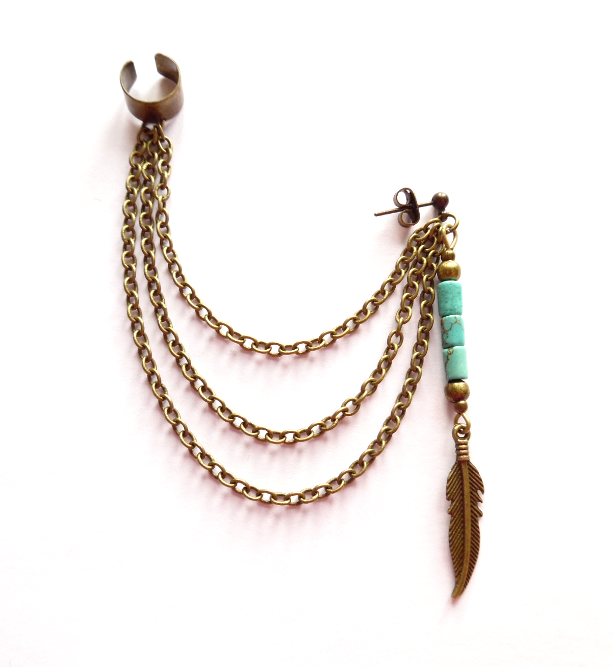 Ear cuff med turkos