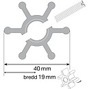 Impeller 12 mm  6 wing