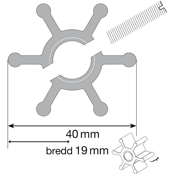 Impeller 12 mm  6 wing