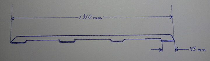 Hand rail  teak 131 cm