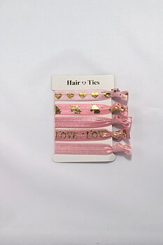 Hair Ties 5 pcs Pink