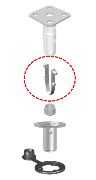 Fjäderclips till flushmonterat fäste - 2