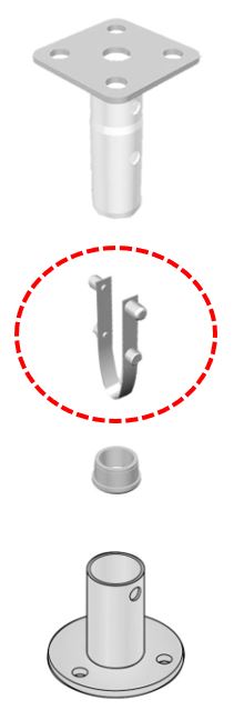 Fjäderclips till flushmonterat fäste - 4