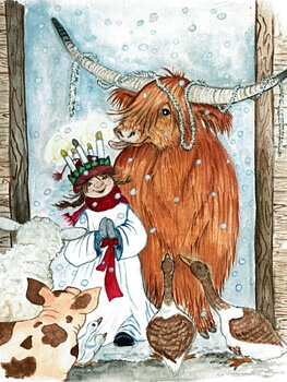 LITET JULKORT MED KUVERT "Godmorgon alla djuren"