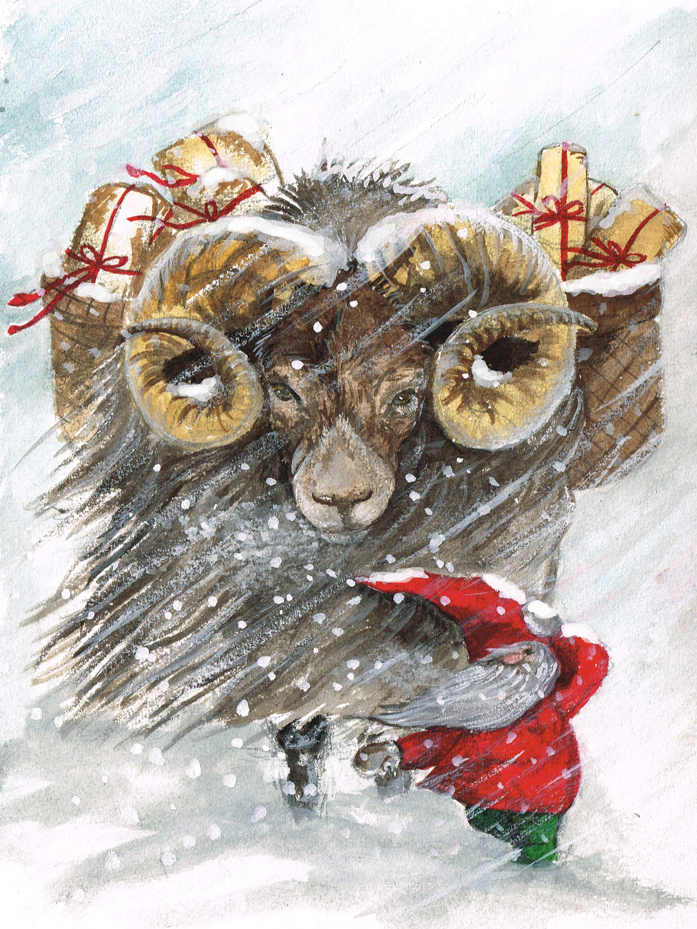 Julkort "Snöstorm"