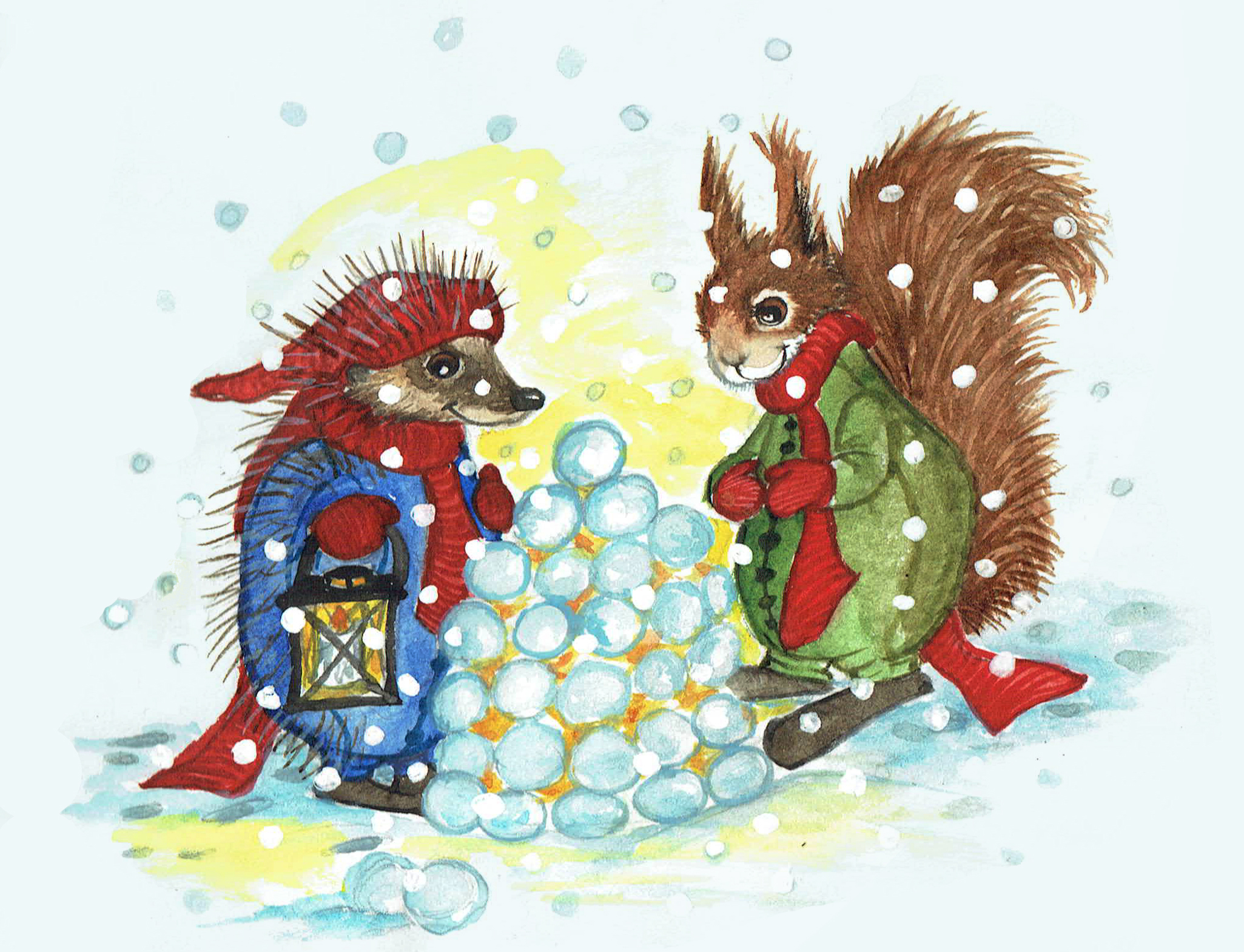 Julkort "Snölyktan" 