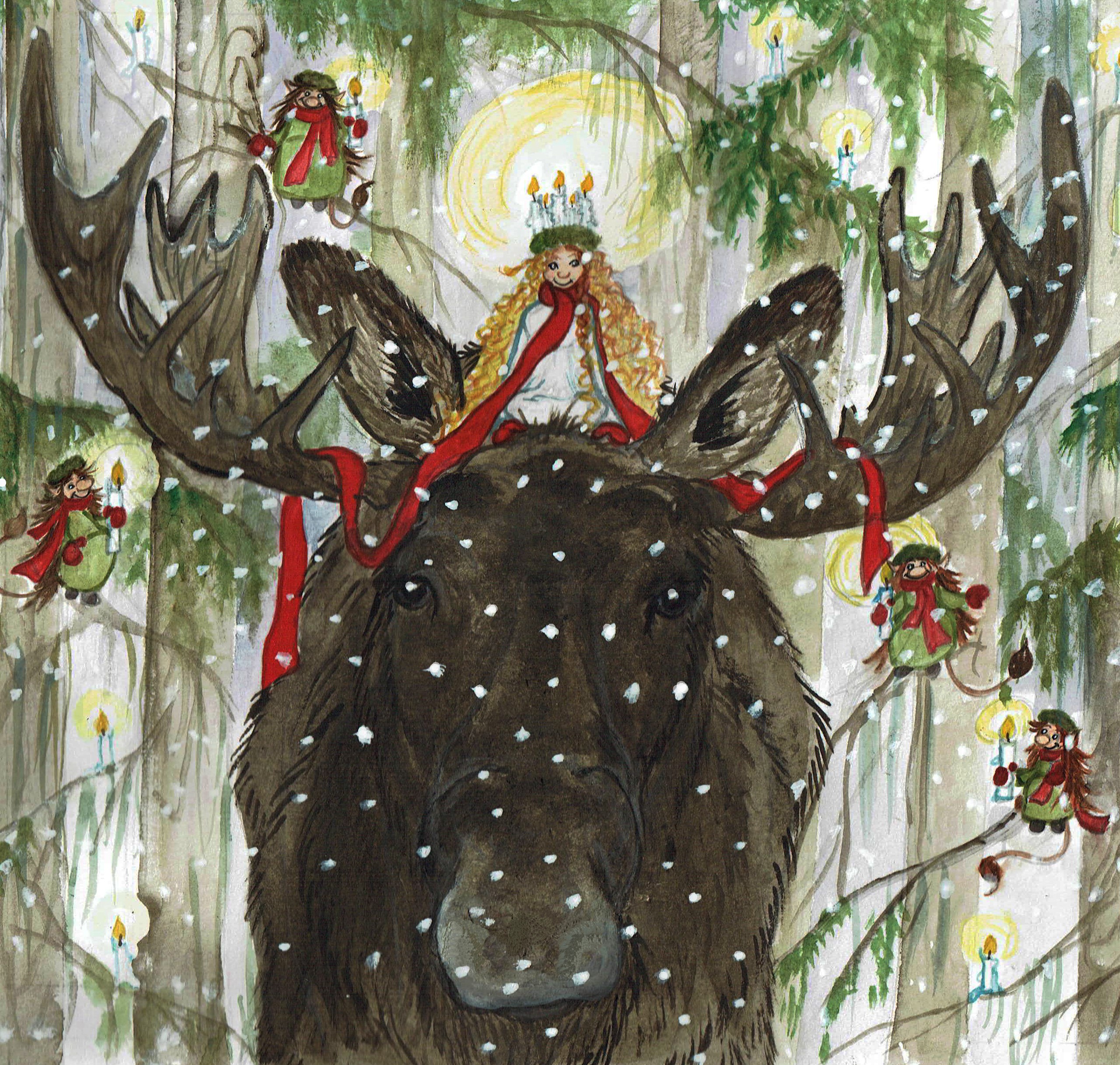 JULKORT MED KUVERT "Skogens Lucia"