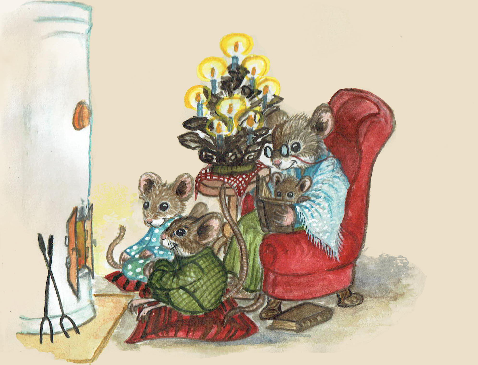 Julkort "Godnattsaga" 