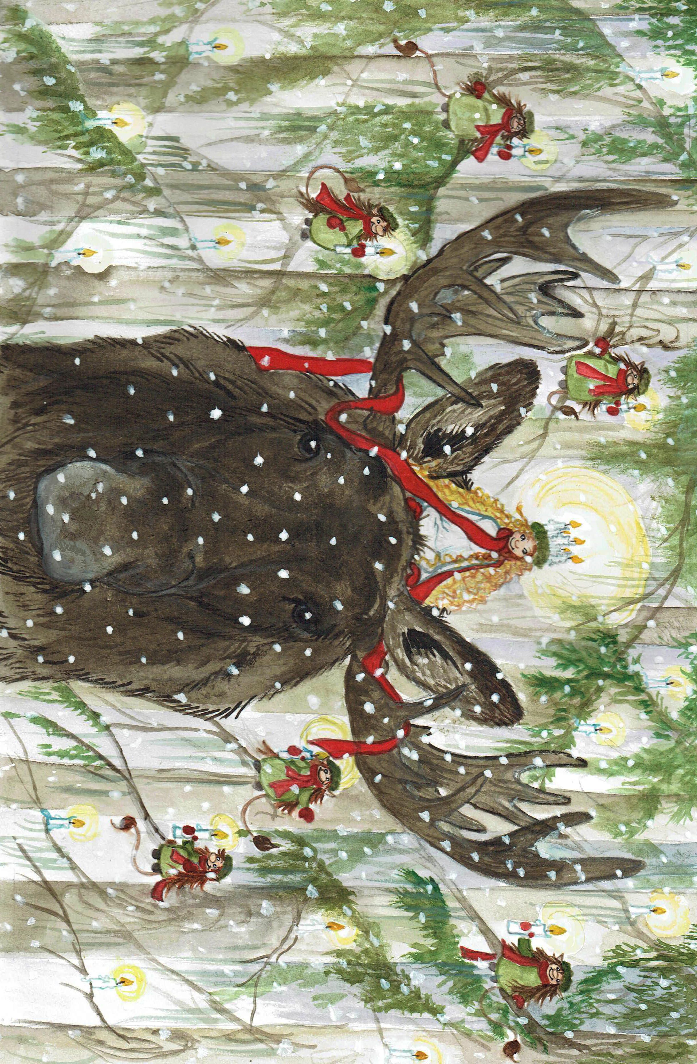 Julkort "Skogens lucia"