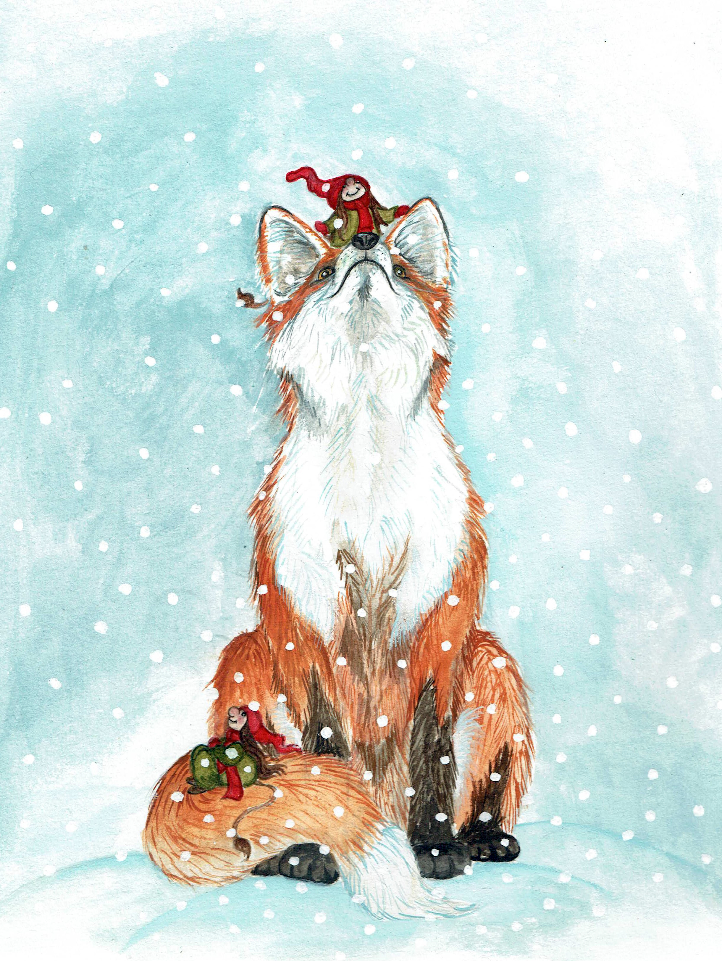 Julkort "Titta det snöar"