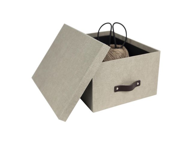 Förvaringsbox m.lock kartong linne - 2