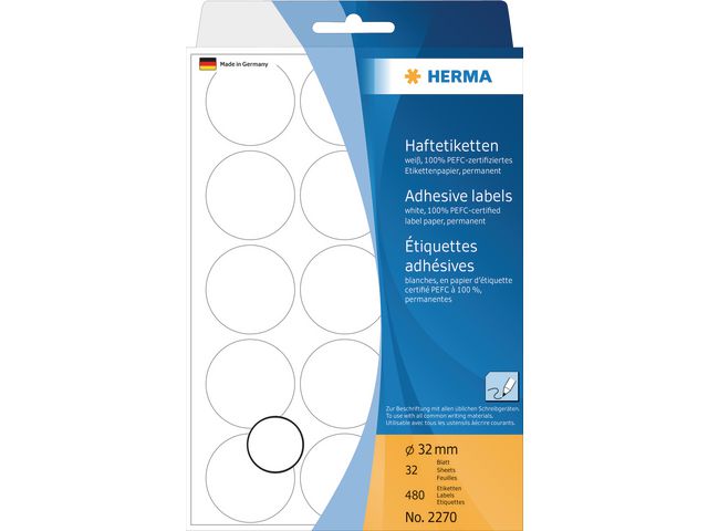 Etikett HERMA Allround 32mm vit 480/FP - 3