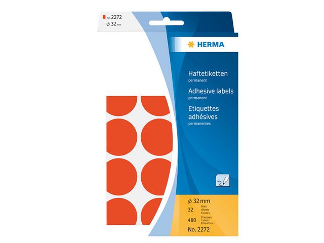 Etikett HERMA Allround 32mm röd 480/FP