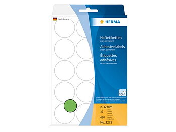 Etikett HERMA Allround 32mm grön 480/FP
