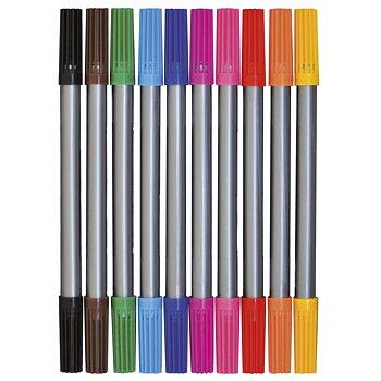 Fiberpennor dubbelspets 10/fp