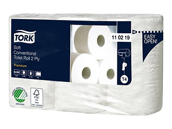Toalettpapper TORK Pre T4 2-lag vit 6/FP