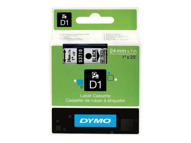 Tape DYMO D1 24mm svart på klar - 4