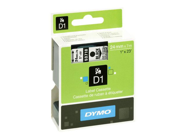 Tape DYMO D1 24mm svart på klar - 2