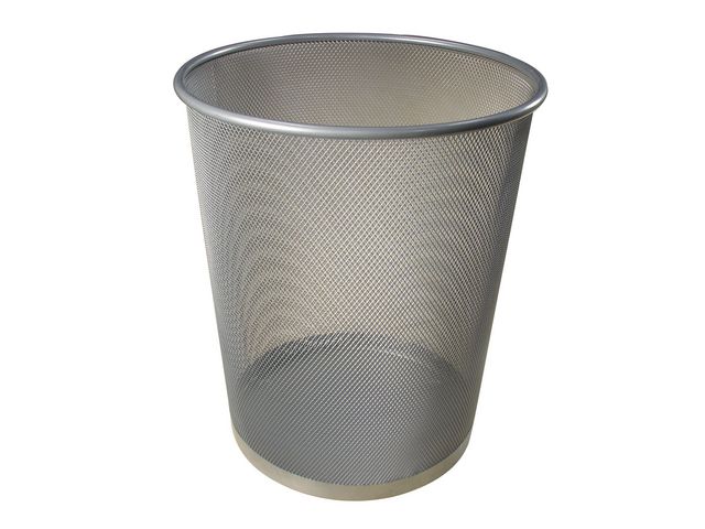Papperskorg trådmetall 15L silver