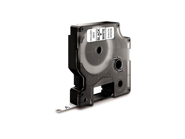 Tape DYMO D1 6mm svart på vit - 5