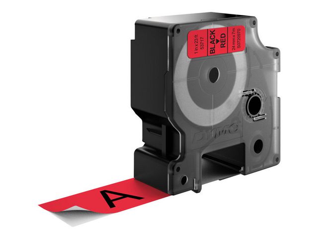 Tape DYMO D1 24mm svart på röd - 4