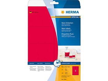 Etikett HERMA Neon röd 99,1x67,7mm160/FP