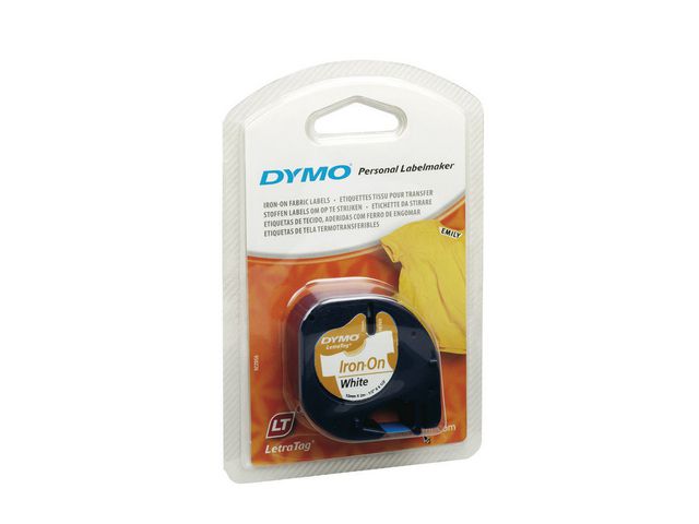 Tape DYMO LetraTAG Iron on svart på vit