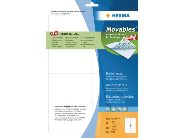 Etikett HERMA Movable 99,1x67,7mm 200/FP - 3