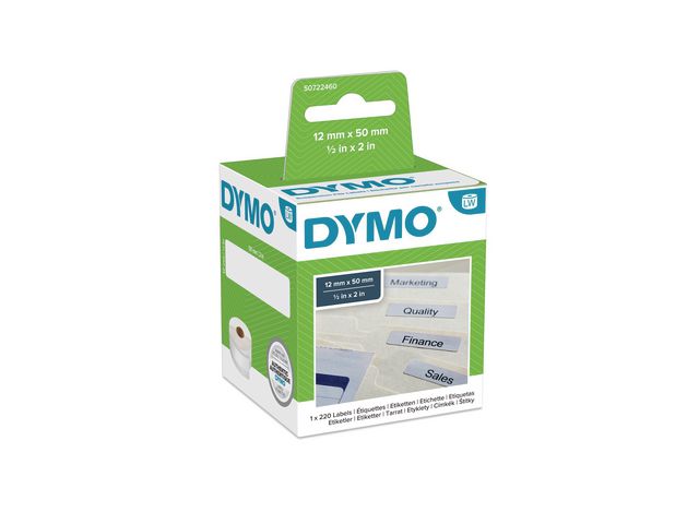 Etikett DYMO hängmapp 50x12mm 220/FP
