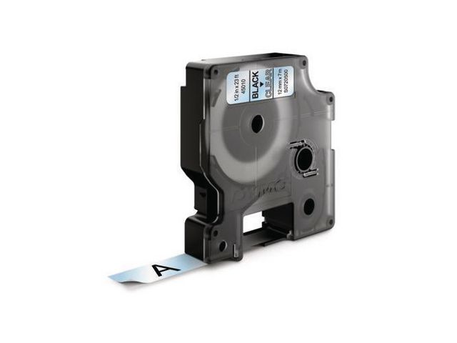 Tape DYMO D1 12mm svart på klar - 2