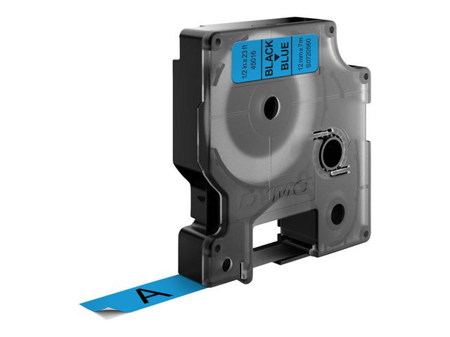 Tape DYMO D1 12mm svart på blå - 2