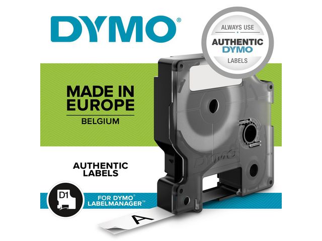 Tape DYMO D1 12mm vit på svart - 2