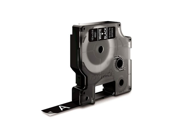 Tape DYMO D1 12mm vit på svart - 3
