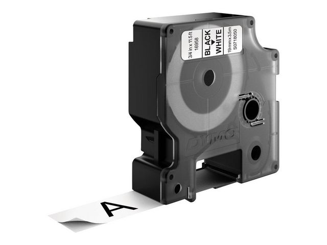 Tape DYMO D1 19mm Nylon svart på vit - 2