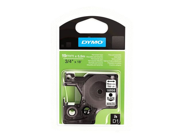 Tape DYMO D1 19mm Perm. svart på vit - 2