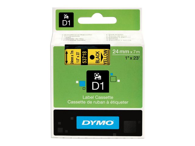 Tape DYMO D1 24mm svart på gul - 3